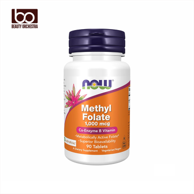 Picture of NOW Methyl Folate 1,000 mcg Metabolically Active Folate Co-Enzyme B Vitamin, 90 Tablets