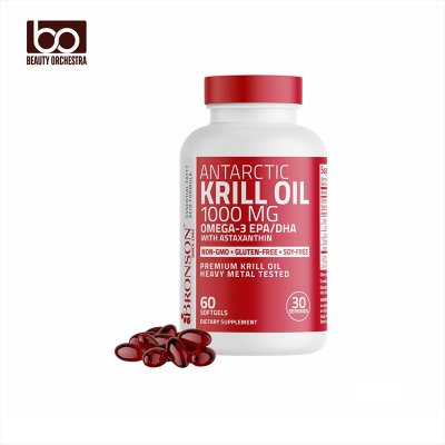 Picture of Bronson Antarctic Krill Oil 1000 mg with Omega-3s EPA, DHA, Astaxanthin and Phospholipids 60 Softgels