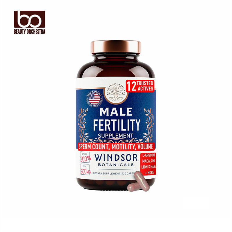 Picture of WINDSOR BOTANICALS Male Fertility Supplement with Mens Health Conception Fertility Prenatal Vitamins Plus Natural Extracts 120 Capsules