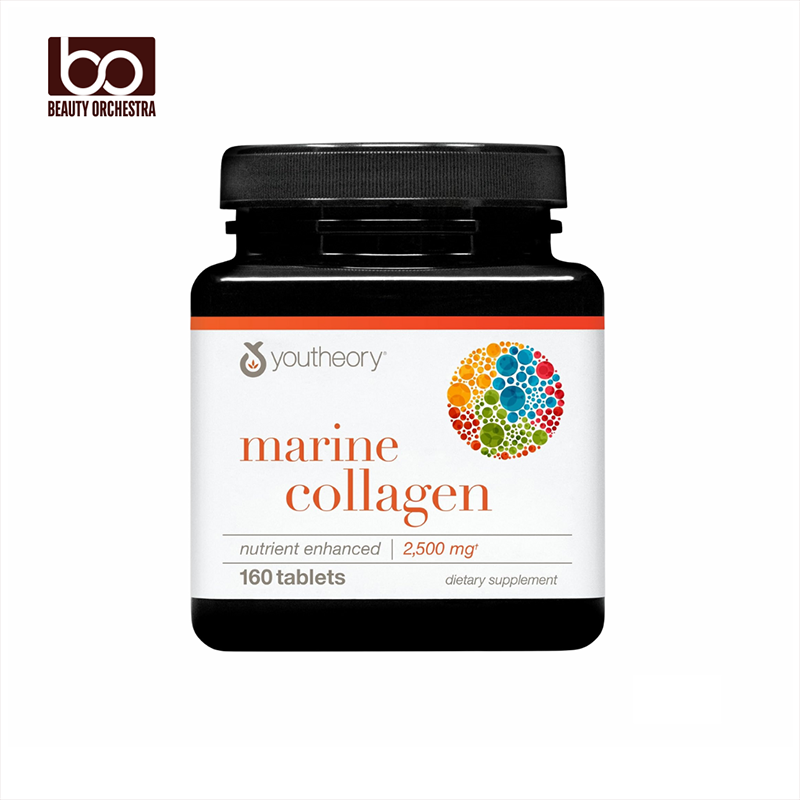 Picture of Youtheory Marine Collagen - 2,500 mg Hydrolyzed Collagen - 160 Tablets