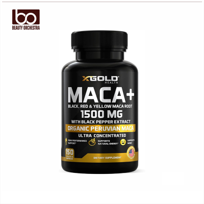 Picture of X Gold Health Organic Ma-ca Root 1500mg - 150 Veggie Capsules; Black, Red & Yellow Peruvian Maca Root Extract, Energy & Mood Supplement for Men & Women + Black Pepper for Best Benefits