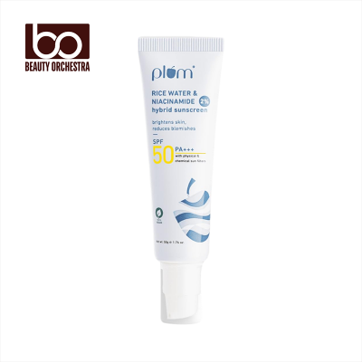Picture of Plum 2% Niacinamide & Rice Water SPF 50 PA+++ Hybrid Sunscreen - 50g