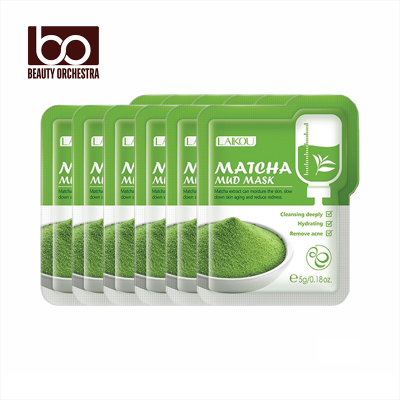 Picture of Laikou Matcha Mud Mask 12 Pieces Pack Japanese Green Tea And Volcanic Clay Facial Treatment for Brighter Smoother Skin
