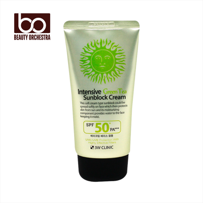 Picture of 3W Clinic Intensive Green Tea Sunblock Cream SPF 50+ PA+++ - 70ml
