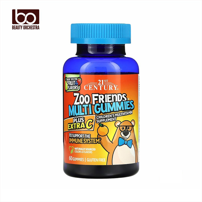 Picture of 21st Century Zoo Friends Multi Gummies Plus Extra C Fruit Flavors 60 Count