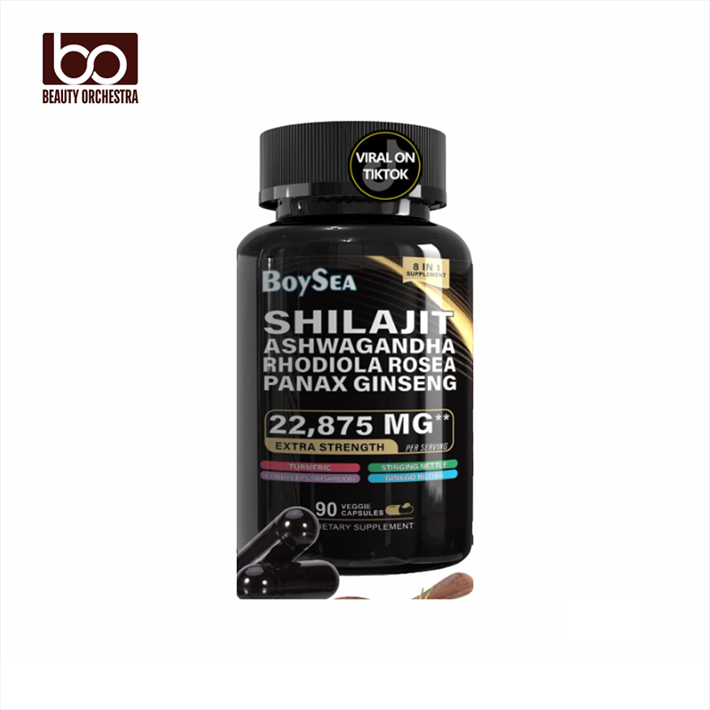 Picture of Boysea Shilajit Ashwagandha Rhodiola Rosea panax ginseng 22,875 mg 90 capsules