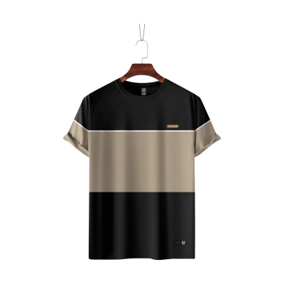 Picture of ZAIAX BLACK CREAM BLACK PRINT TSHIRT- BCBWL