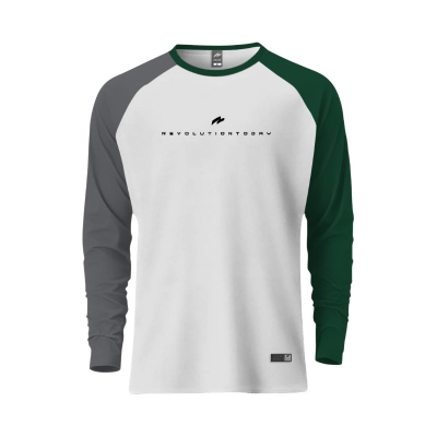 Picture of ZAIAX GRAY WHITE GREEN FULL SLEEVE REGLAN TSHIRT – FL1RGGWGRN