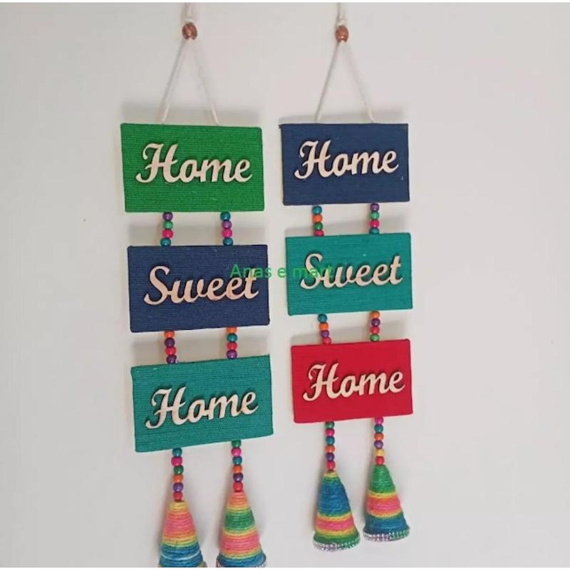 Picture of Handicraft "Home Sweet Home" Wall Hanging in Jute Material