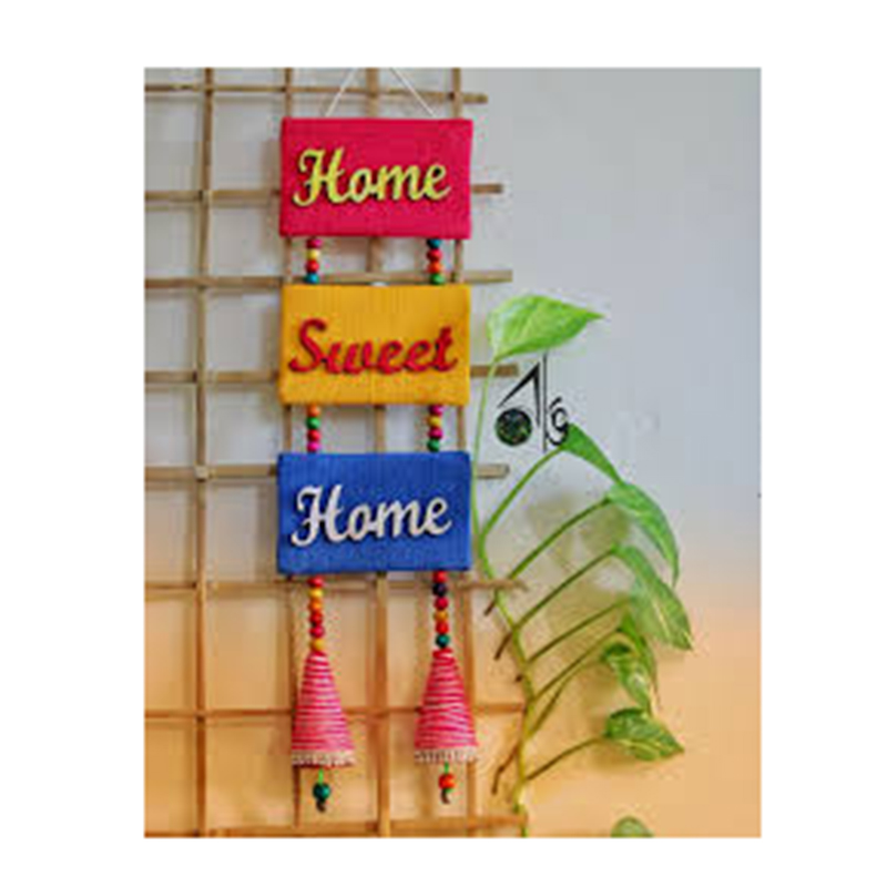 Picture of Handicraft "Home Sweet Home" Wall Hanging in Jute Material