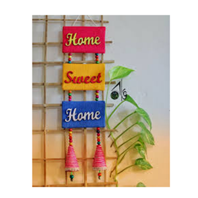 Picture of Handicraft "Home Sweet Home" Wall Hanging in Jute Material