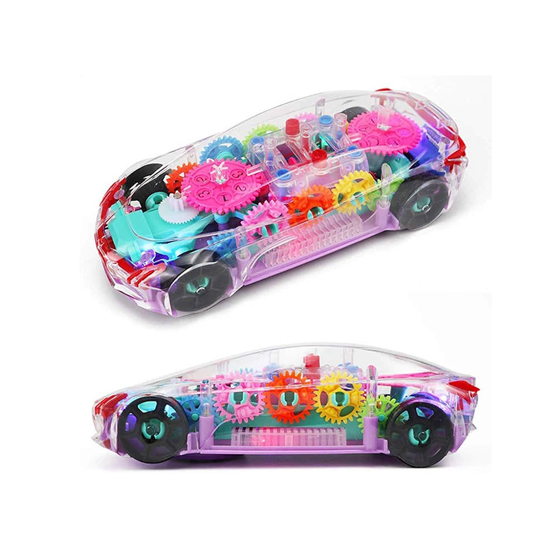 Picture of Transparent Gear Concept Racing Car Multicolored Mechanical Kids Toy with Music Light