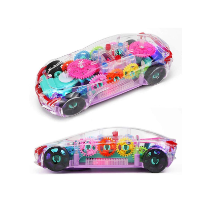 Picture of Transparent Gear Concept Racing Car Multicolored Mechanical Kids Toy with Music Light