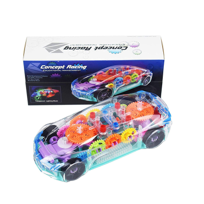 Picture of Transparent Gear Concept Racing Car Multicolored Mechanical Kids Toy with Music Light