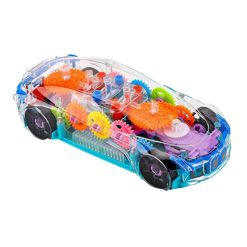 Picture of Transparent Gear Concept Racing Car Multicolored Mechanical Kids Toy with Music Light