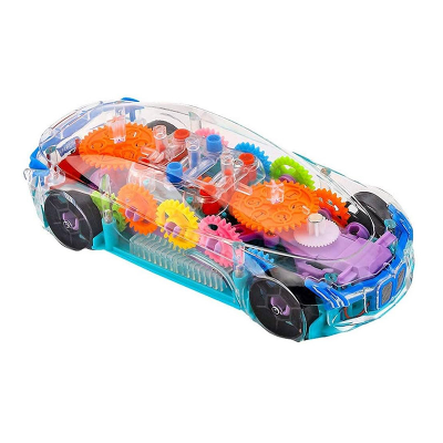 Picture of Transparent Gear Concept Racing Car Multicolored Mechanical Kids Toy with Music Light
