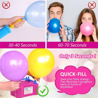 Electric Balloon Pump with Double Nozzle Inflator 110V-120V 600W High Power Blower Portable Pumper for Party, Wedding, Birthday & Event Decoration- (Pack of 1 Pcs)