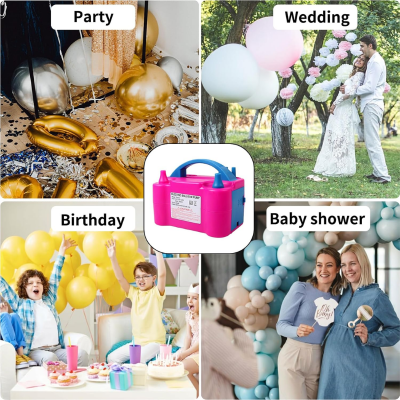 Electric Balloon Pump with Double Nozzle Inflator 110V-120V 600W High Power Blower Portable Pumper for Party, Wedding, Birthday & Event Decoration- (Pack of 1 Pcs)