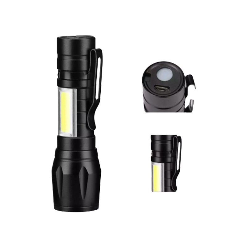 Picture of Rechargeable Flashlight Torch LED USB Portable Torches 4 Modes Zoom Mini Camping Lighting