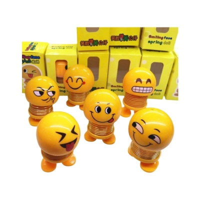 Picture of Emoji Smile Face Spring Shaking Head Bouncing Doll Toys-2Pcs