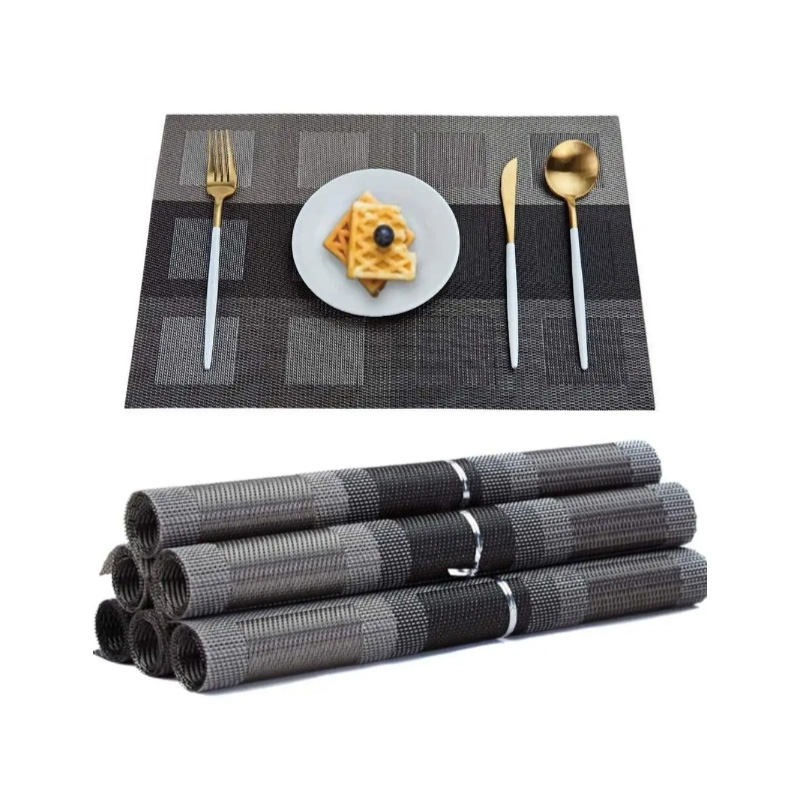 Picture of 6 Pcs Placemats ,for Dining Table, Washable PVC Table Mats