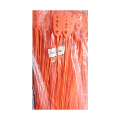 Picture of 100Pcs Plastic Truck Door Seal Security Seal Tamper Security Lock Security Tags Removal For Trailer Logistic Shipping Packaging Shipping Yellow