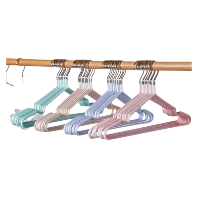 Picture of 6/10 Pcs Non-Slip Metal Hook Hangers - Multicolor - cloth hanger/
