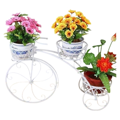Picture of Bicycle Storage Basket Float Vase Plant Stand Holder Tricycle Bike Design Organizer Flower Basket
