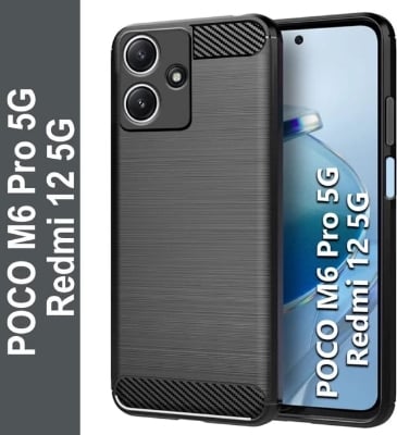 Picture of For Xiaomi Redmi 12 5G Silicone Back Cover With Carbon Fiber Texture (Back Case Cover For Smartphone)