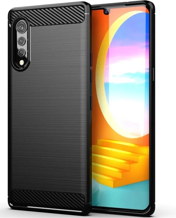 Picture of For Lg Velvet 5G Silicone Back Cover With Carbon Fiber Texture (Back Case Cover For Smartphone)