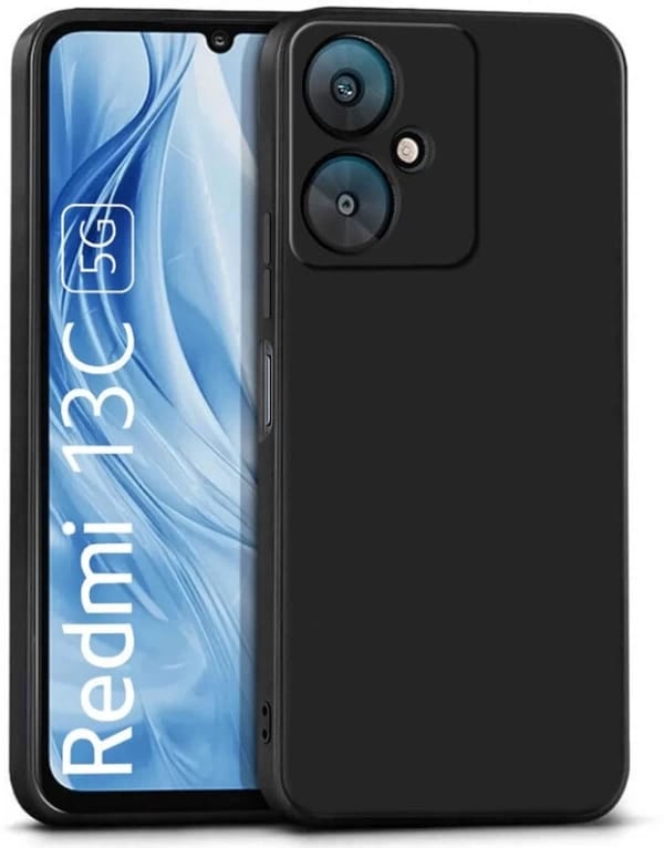 Picture of Back Cover for Cover Case for Xiaomi Poco M6 5G (Black Bumper) (Transparent, Camera Bump Protector Black, Grip Case, Silicon