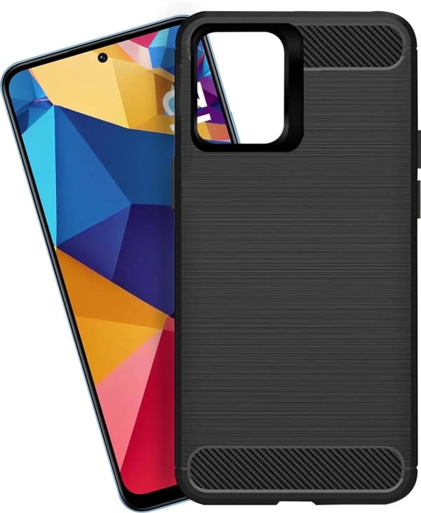Picture of For Xiaomi Poco M6 Pro 5G  Silicone Back Cover With Carbon Fiber Texture (Back Case Cover For Smartphone)