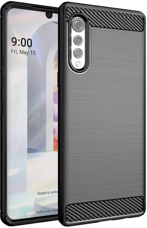 Picture of For Lg Velvet 4G Silicone Back Cover With Carbon Fiber Texture (Back Case Cover For Smartphone)