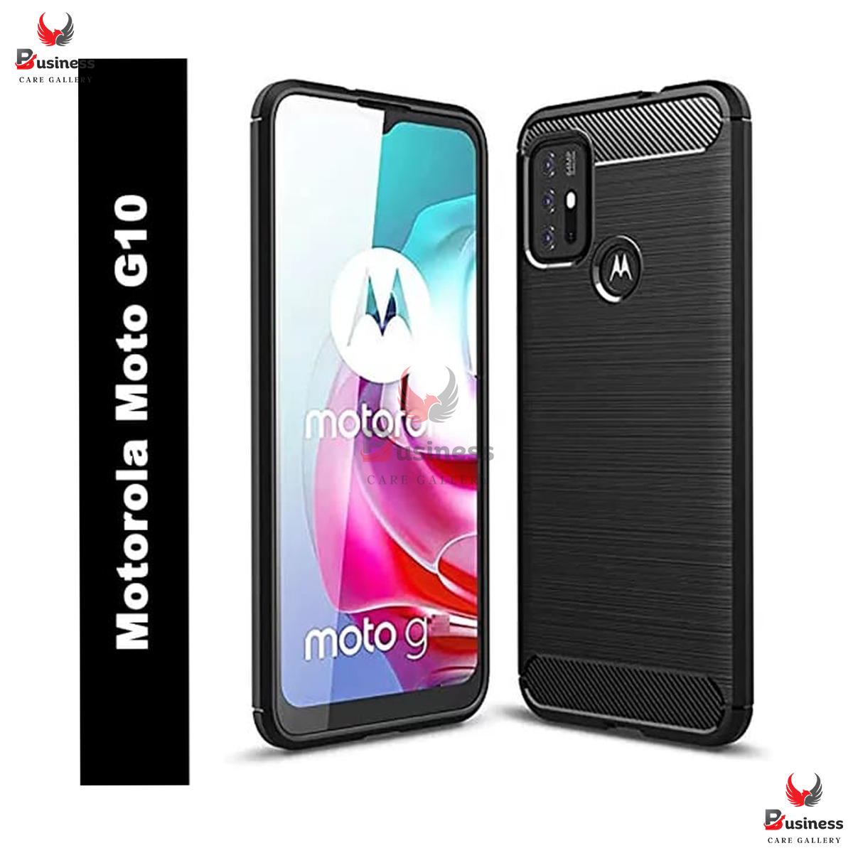 Picture of For Motorola Moto G10 Silicone Back Cover With Carbon Fiber Texture (Back Case Cover For Smartphone)