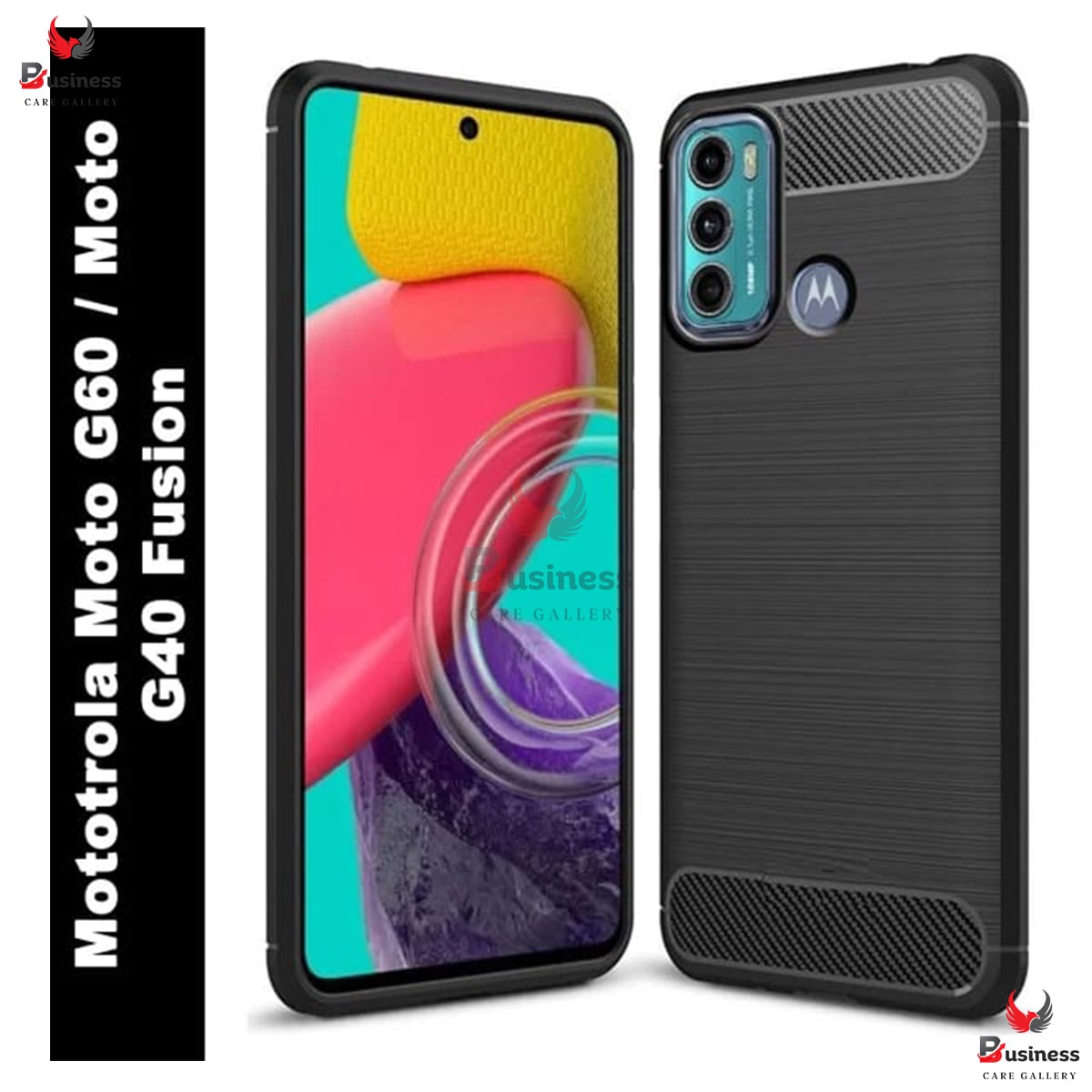 Picture of For Motorola Moto G40 Fusion Silicone Back Cover With Carbon Fiber Texture (Back Case Cover For Smartphone)