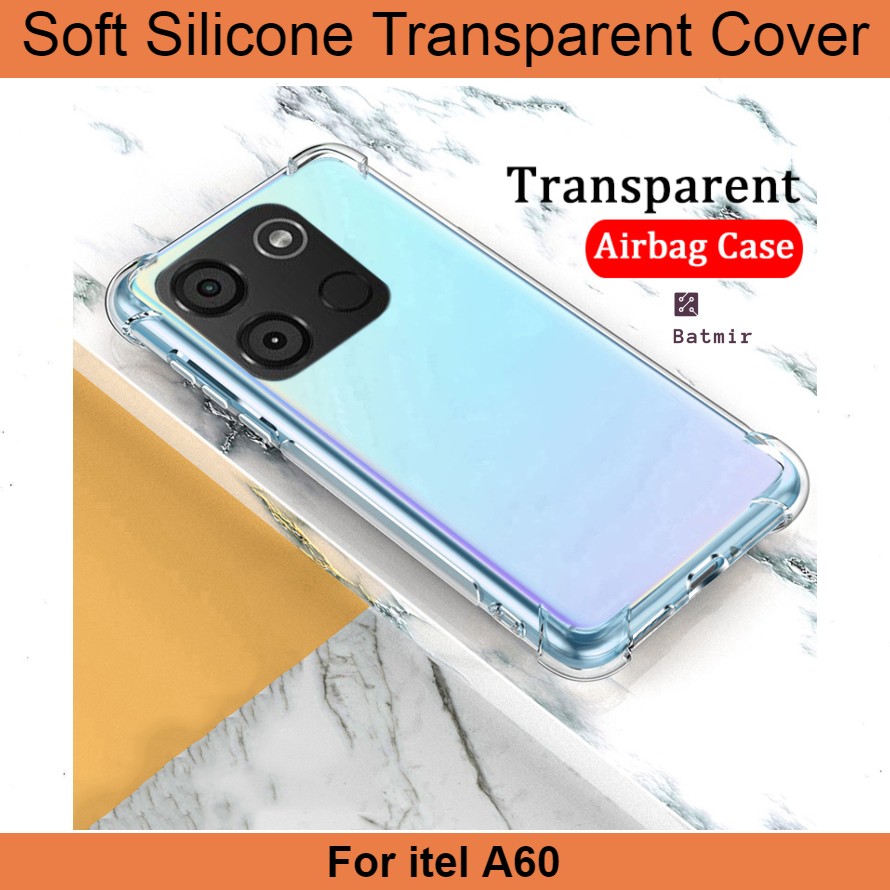 Picture of For itel A60s A665L Transparent Soft Tpu Back Case Official Shockproof Four-Corner Silicone Cover