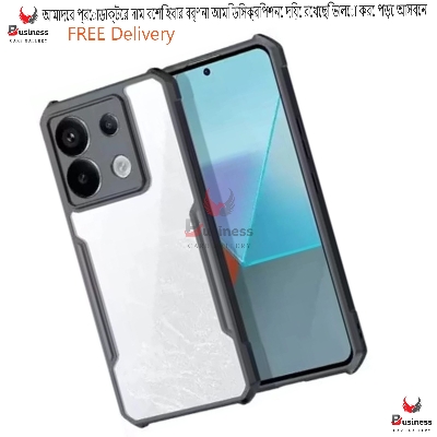Picture of For Xiaomi Redmi Note 13 4G Edge-Reinforced Shockproof Cushion Back Clear Hybrid Transparent Hard Cover Casing