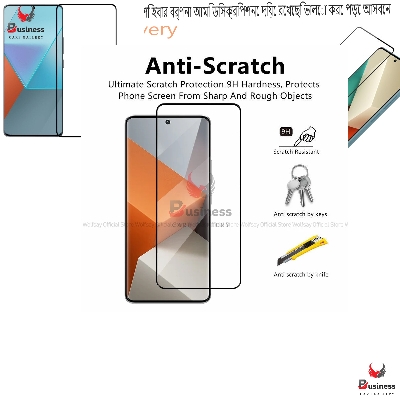 Picture of For Redmi Note 13 / Redmi Note 13 Pro Gorila Glass Screen Protector Full Display Curved Body Screen Protector Tempered Glass