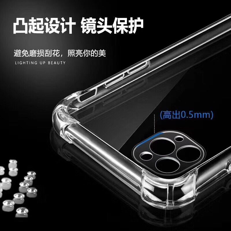 Picture of iPhone 11 pro max shockproof back case with camera protection.