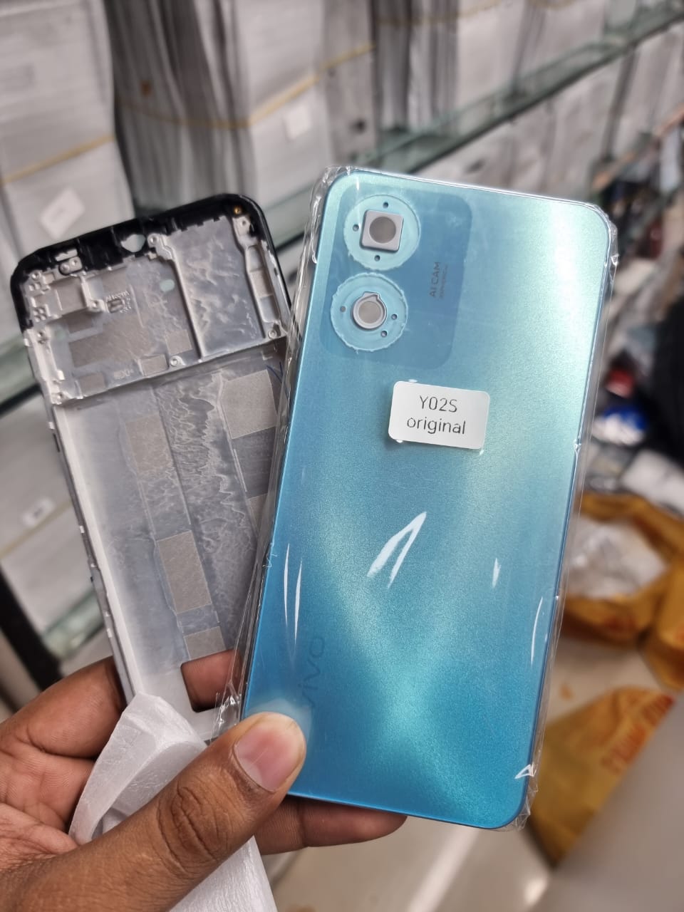 Picture of vivo Y02s Full body housing (org) Full Panel  (blue)
