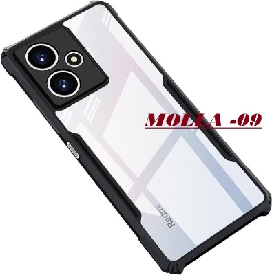 Picture of Redmi 12 5G /Poco M6 Pro 5G Xunddu  Back Cover | Crystal Clear Transparent Back | Ultra Hyrbid | Full Camera Protection | Raised Edge | Bumper Back Case (Black)