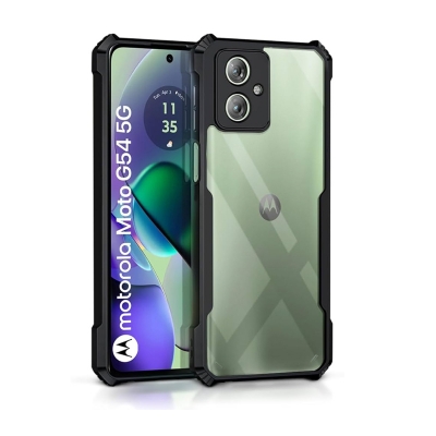 Picture of For Motorola Moto G54 Hard Clear Acrylic Shockproof TPU Bumper Mobile Phone Case Back Cover