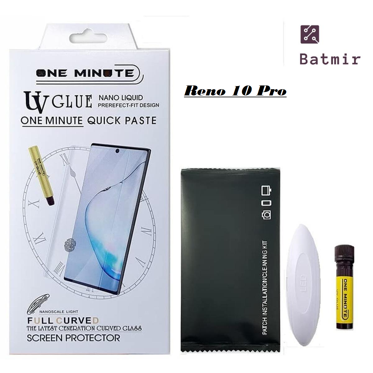 Picture of For Oppo reno 10 pro One minute A+ GRADE UV Light Adhesive Tempered Glass Screen Protecto