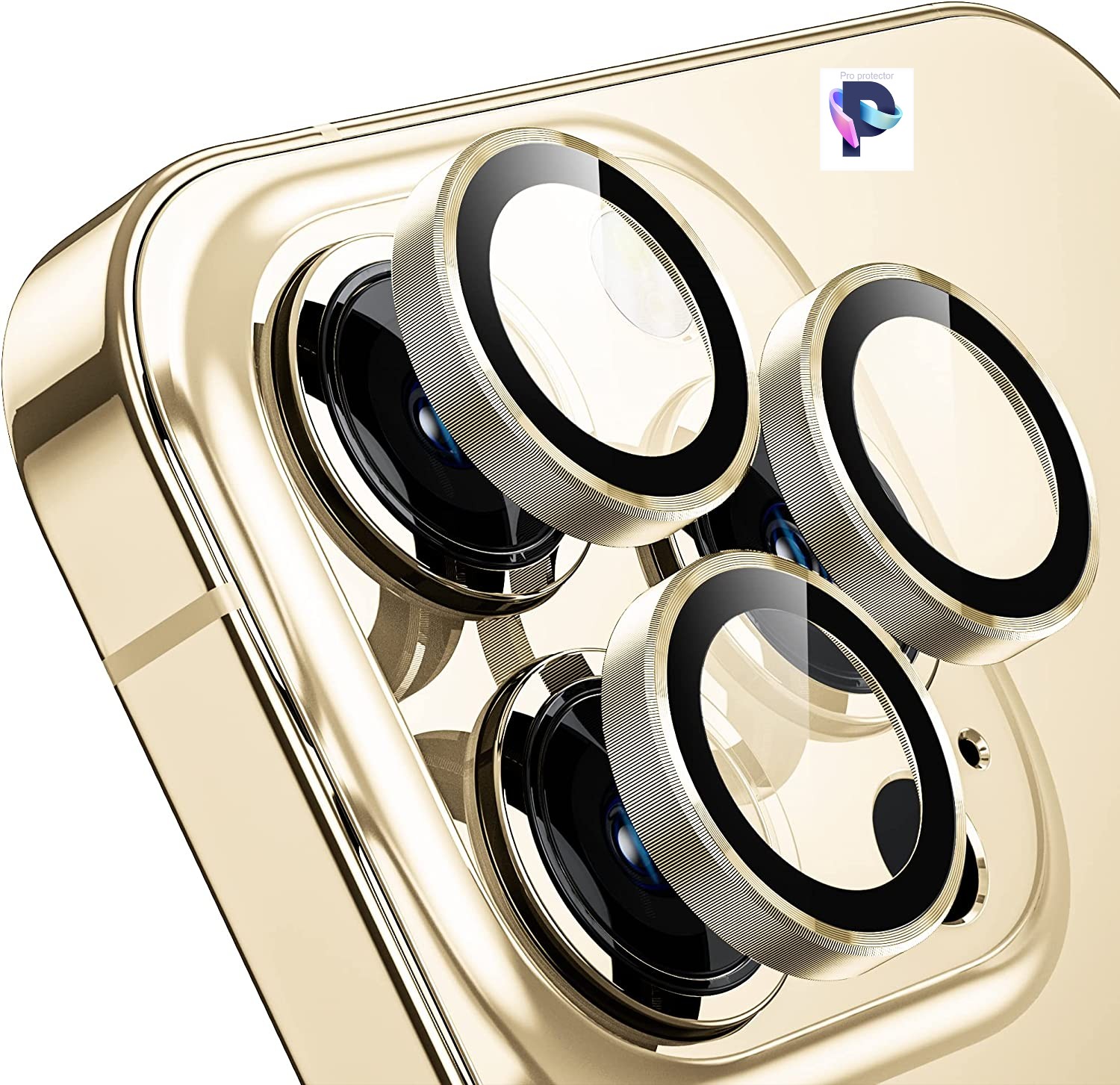Picture of For Apple iPhone 14 Pro/iPhone 14 Pro Max Ultra-thin Aviation Alloy Camera Lens Protector HD Tempered Metal Glass Camera Screen Protector Cover Film Accessories(Deep Purple ,Space Black,Gold ,Silver)