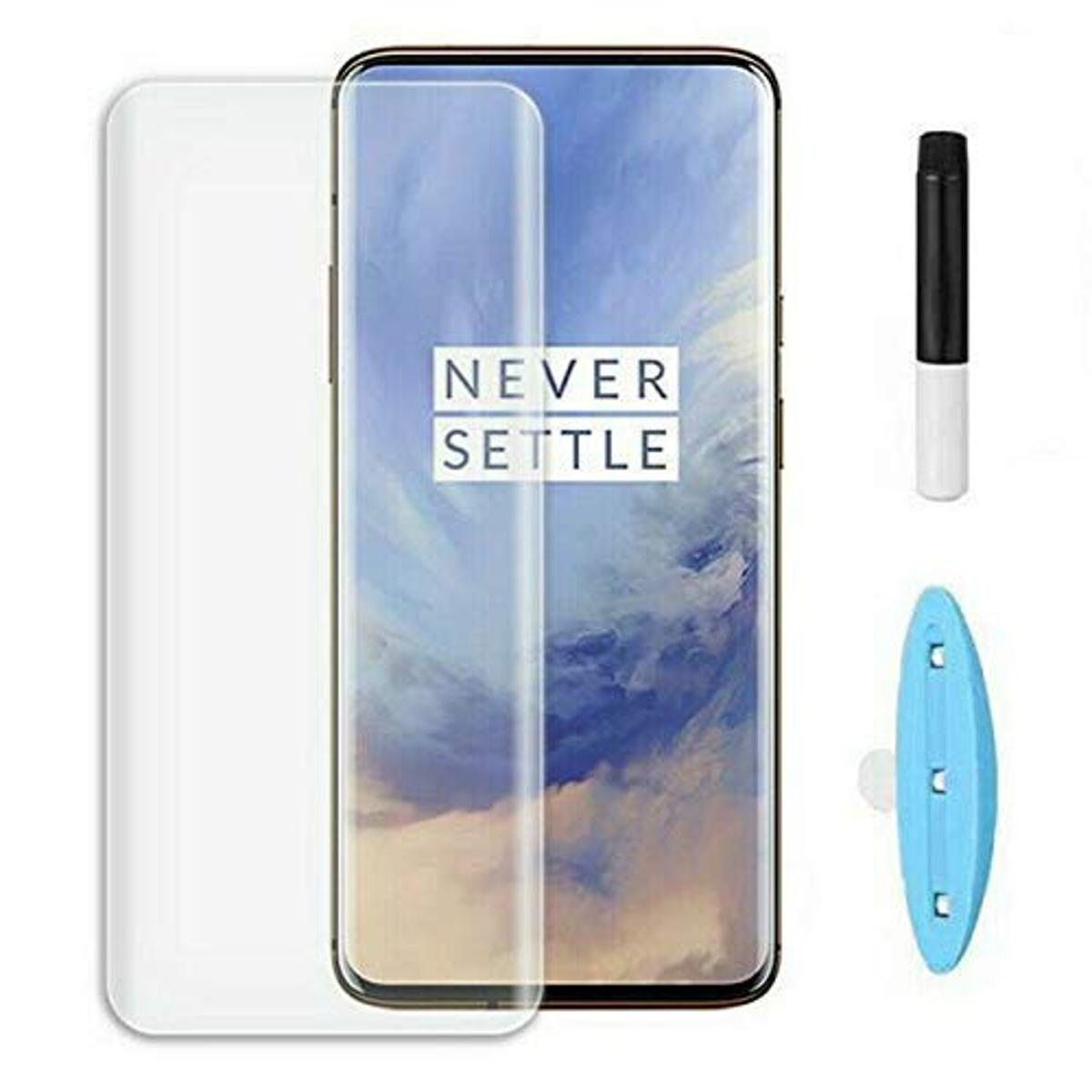 Picture of Oneplus 7 Pro T UV Light Adhesive Tempered Glass Screen Protector -Transparent