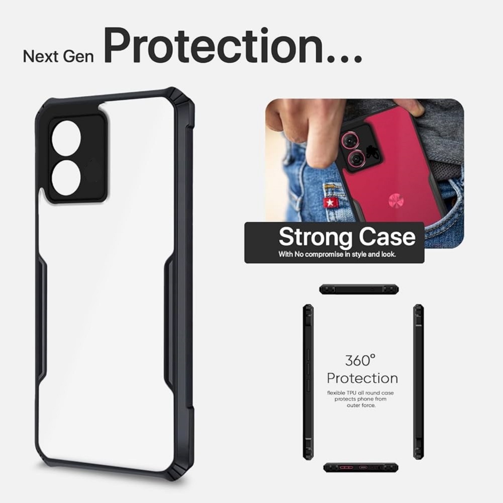 Picture of For Motorola Moto G04s Edge-Reinforced Shockproof Cushion xundd Back Clear Hybrid Transparent Hard Cover Casing