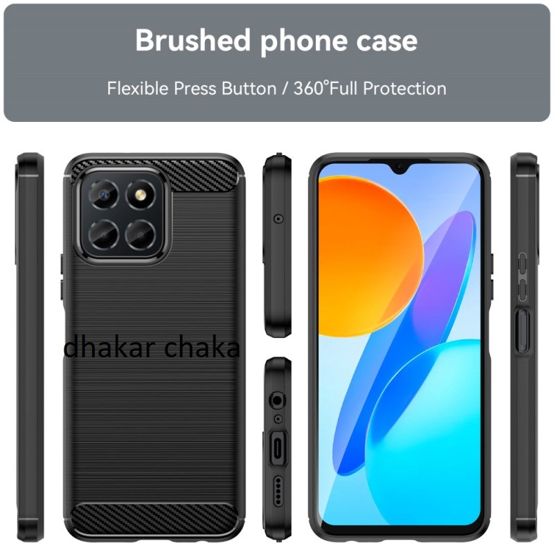 Picture of For Honor X8b Back Cover ases & luxury Covers (Carbon Fibre Rugged Armour Back Cover For Honor X8b
