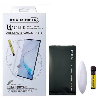 Picture of Huawei P60 Pro (A+ GRADE) Premium UV Tempered Glass Screen Protector Curved with Liquid Glue and UV Light -Transparent Clear