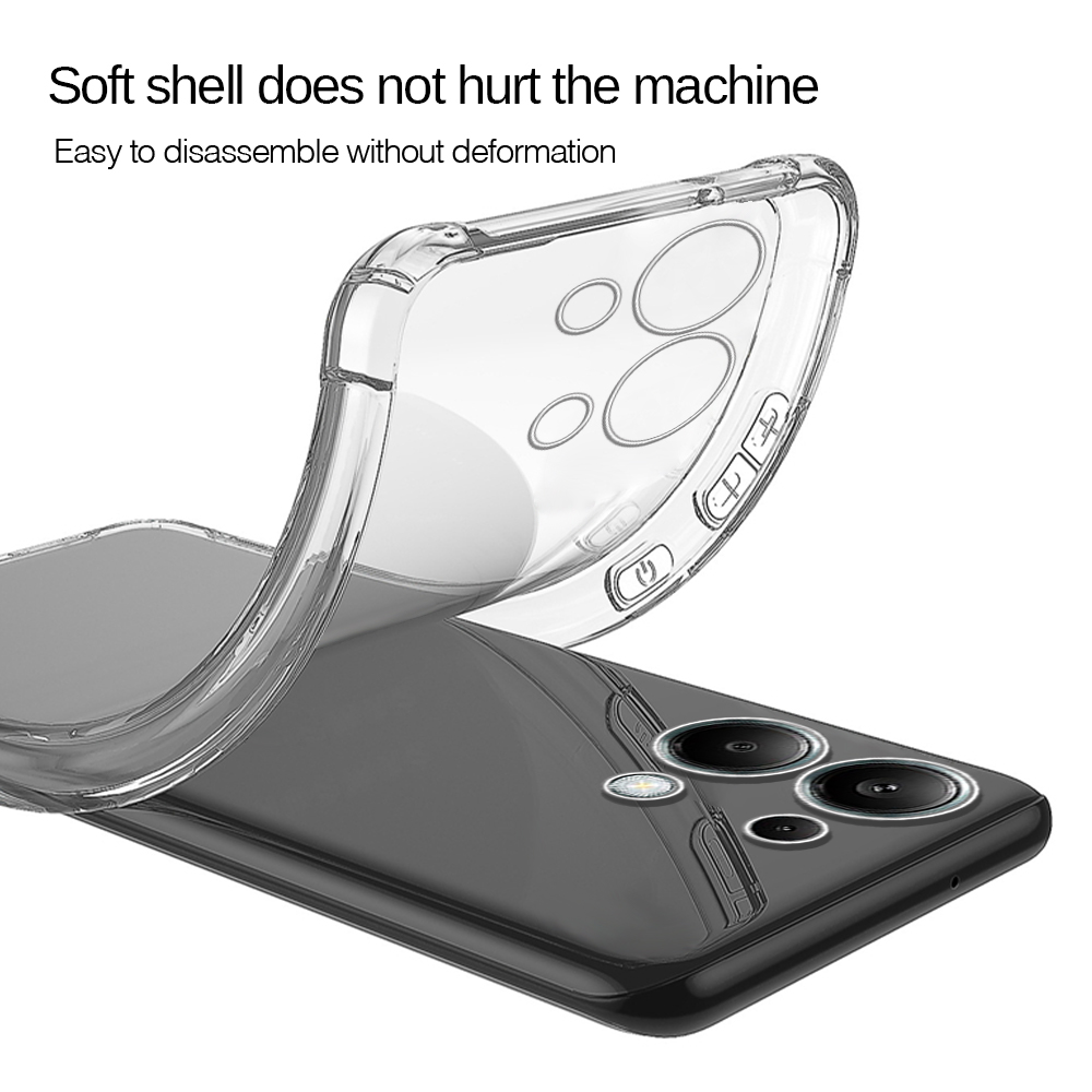 Picture of For Xiaomi Redmi Note 13 Pro 4G Global Edition/Poco M6 Pro 4G Thickened Transparent Dropproof Phone Back Cover for Mi Poco X6 Pro 2024 Full Lens Phone Case
