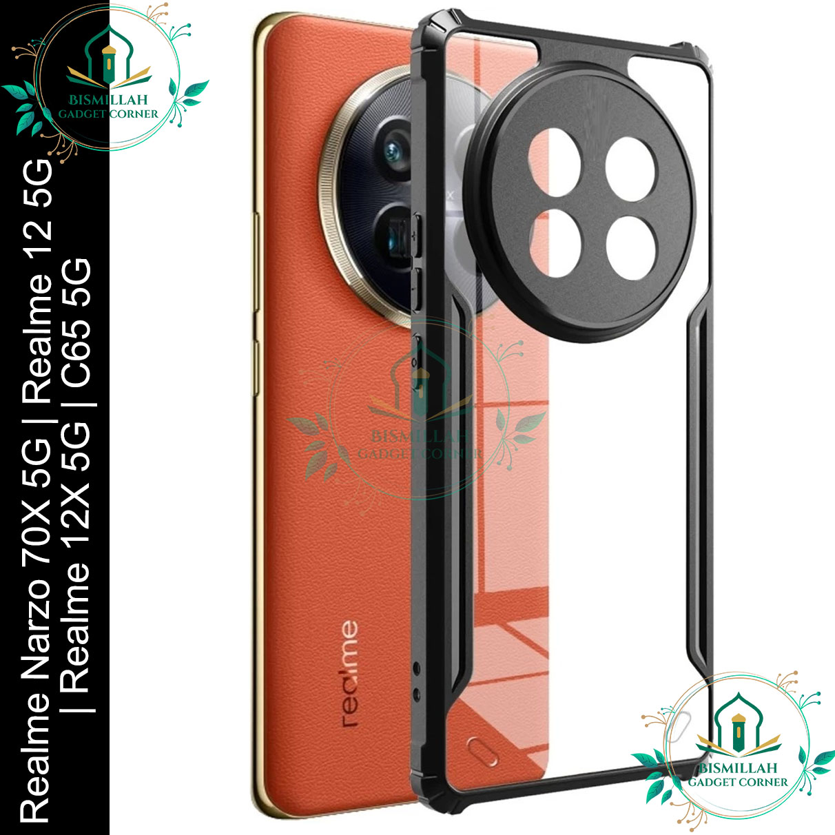 Picture of For realme 12 5G / realme 12x Phone Case Camera protection Liquid Silicone Soft Gel Rubber Shockproof Phone Case Back Cover